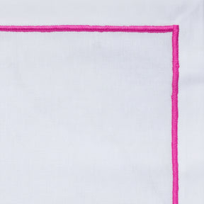 Elegant pink cotton napkins with white embroidery, reusable 100 cotton dinner napkins for restaurants, home use, or special occasions, available in sets of 4 to 24