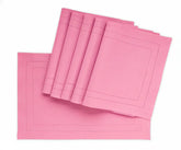 Soft pink 100% cotton rectangular placemats for wedding and everyday use