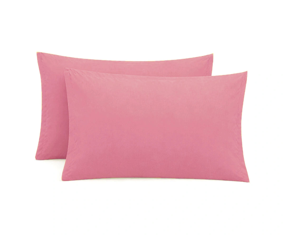 Soft pink cotton pillowcase creating a romantic Valentine bedroom aesthetic