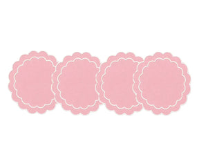 100% cotton placemats with scalloped edges and embroidery for stylish table settings