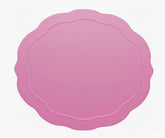 Soft pink oval cotton placemat made from 100% premium cotton, adding a gentle, elegant charm to your dining table.