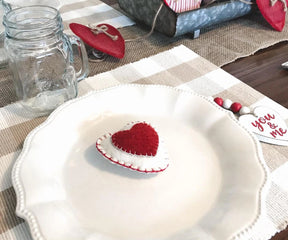 Rustic beige and cream checkered placemats, cotton fabric, set of four
