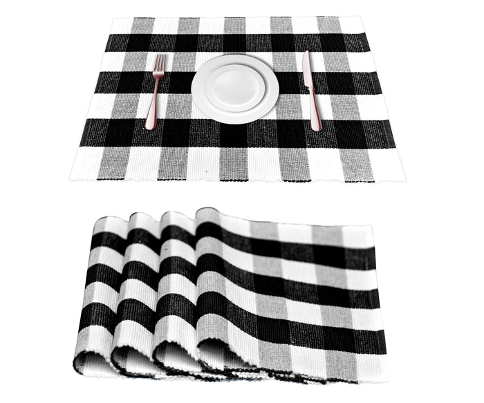 Enhance your dining setup with black plaid placemat, farmhouse, and buffalo plaid placemats, perfect for a touch of style