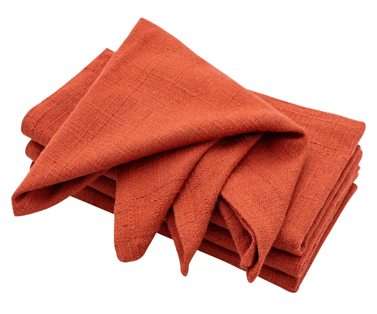Rust cotton cloth dinner napkins set of 6, made from 100% cotton, reusable and eco-friendly for everyday dining or special occasions