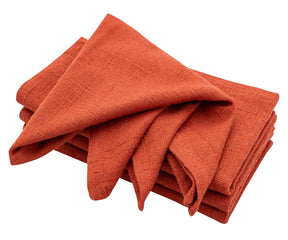 Rust cotton cloth dinner napkins set of 6, made from 100% cotton, reusable and eco-friendly for everyday dining or special occasions