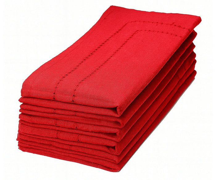 Luxury 100% cotton dinner napkins with refined double hemstitch design