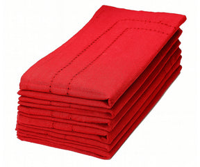 Luxury 100% cotton dinner napkins with refined double hemstitch design
