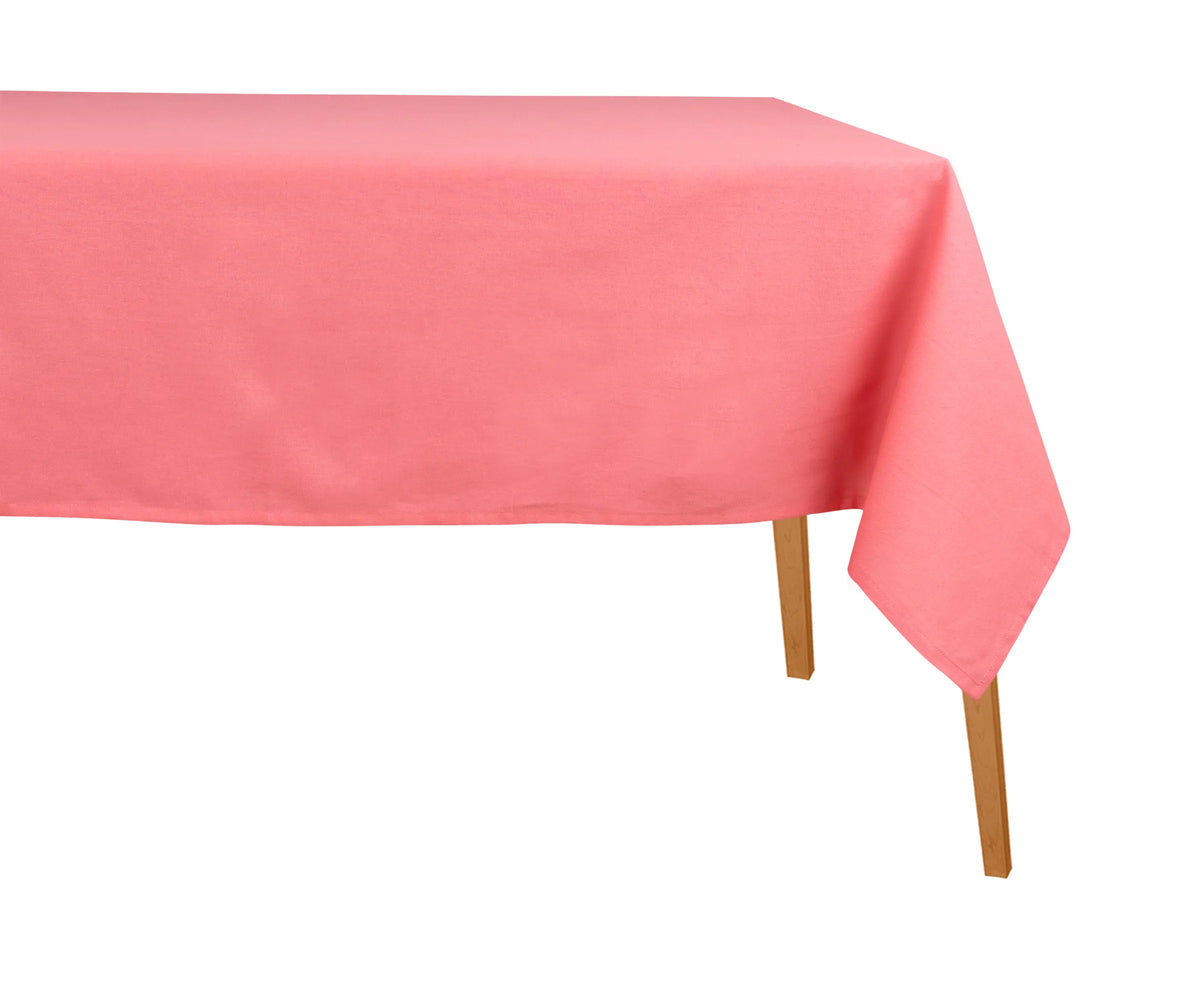 Soft pink cotton rectangle tablecloth for dining table and events