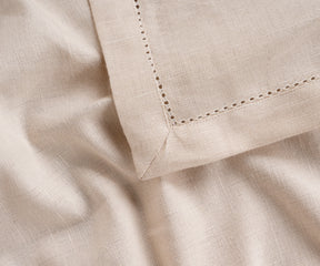 Elegant hemstitched cotton tablecloth – natural fabric table linen for gatherings