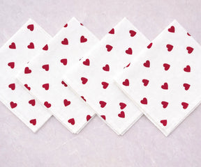 Wine red heart embroidery napkins for luxury dining, anniversaries, and festive table styling