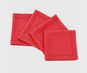 Reusable cloth cocktail napkins made from 100% linen
