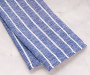 Soft linen blue striped towels, 18x28 set of 2 – absorbent quick-dry kitchen tea towels with classic ladder stripe design.