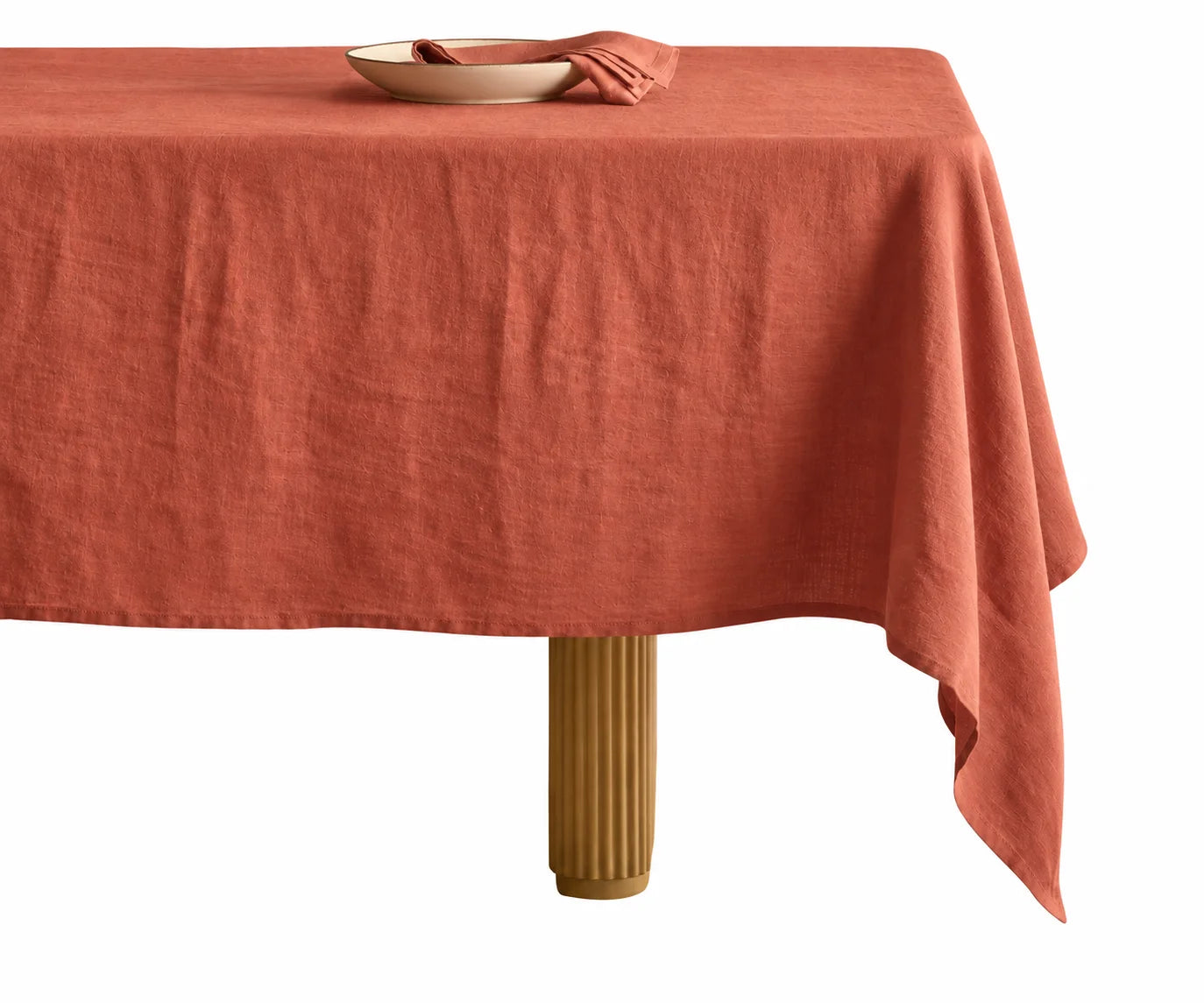 Rust European linen tablecloth made from 100% linen for elegant dining table décor