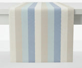 Blue striped cotton Runner arranged in a set