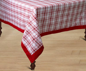 Red Checked Tablecloths can be swapped out seasonally to reflect different holidays