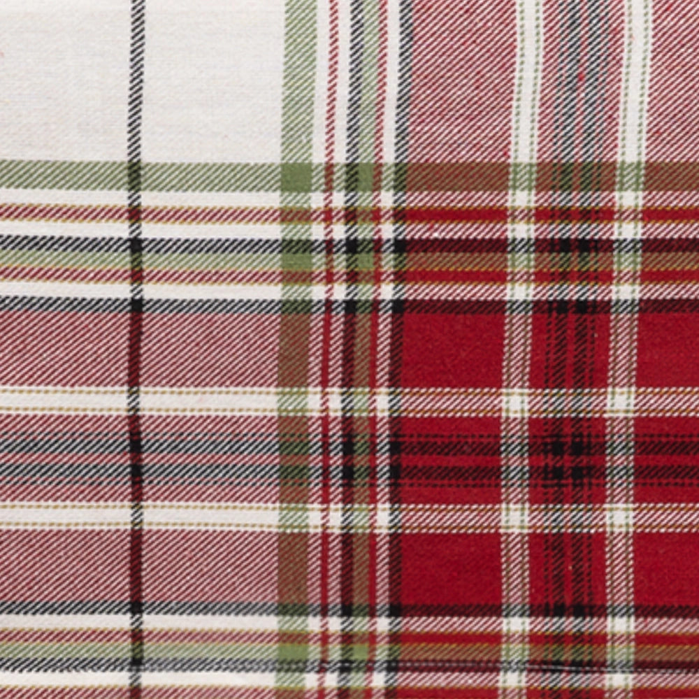 Festive red check napkins styled for holiday dining décor