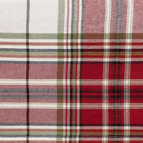 Festive red check napkins styled for holiday dining décor