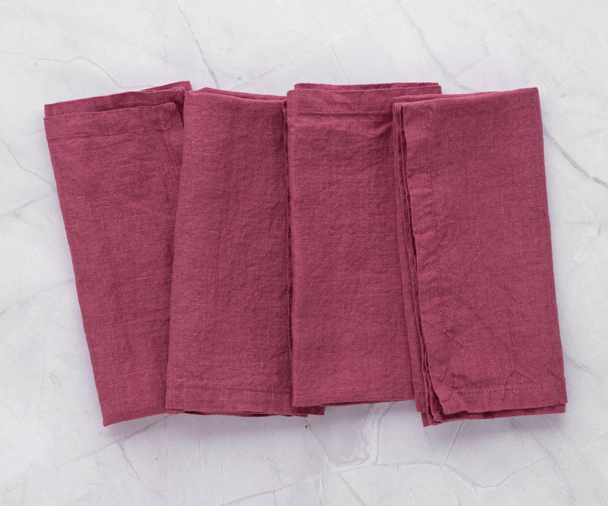Fuchsia cloth napkins set of 4, bringing a burst of lively color to your intimate gatherings.