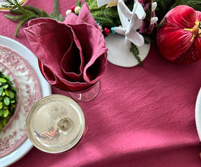 Fuchsia cloth napkins, bold and lively, creating a striking and memorable presence on your table.