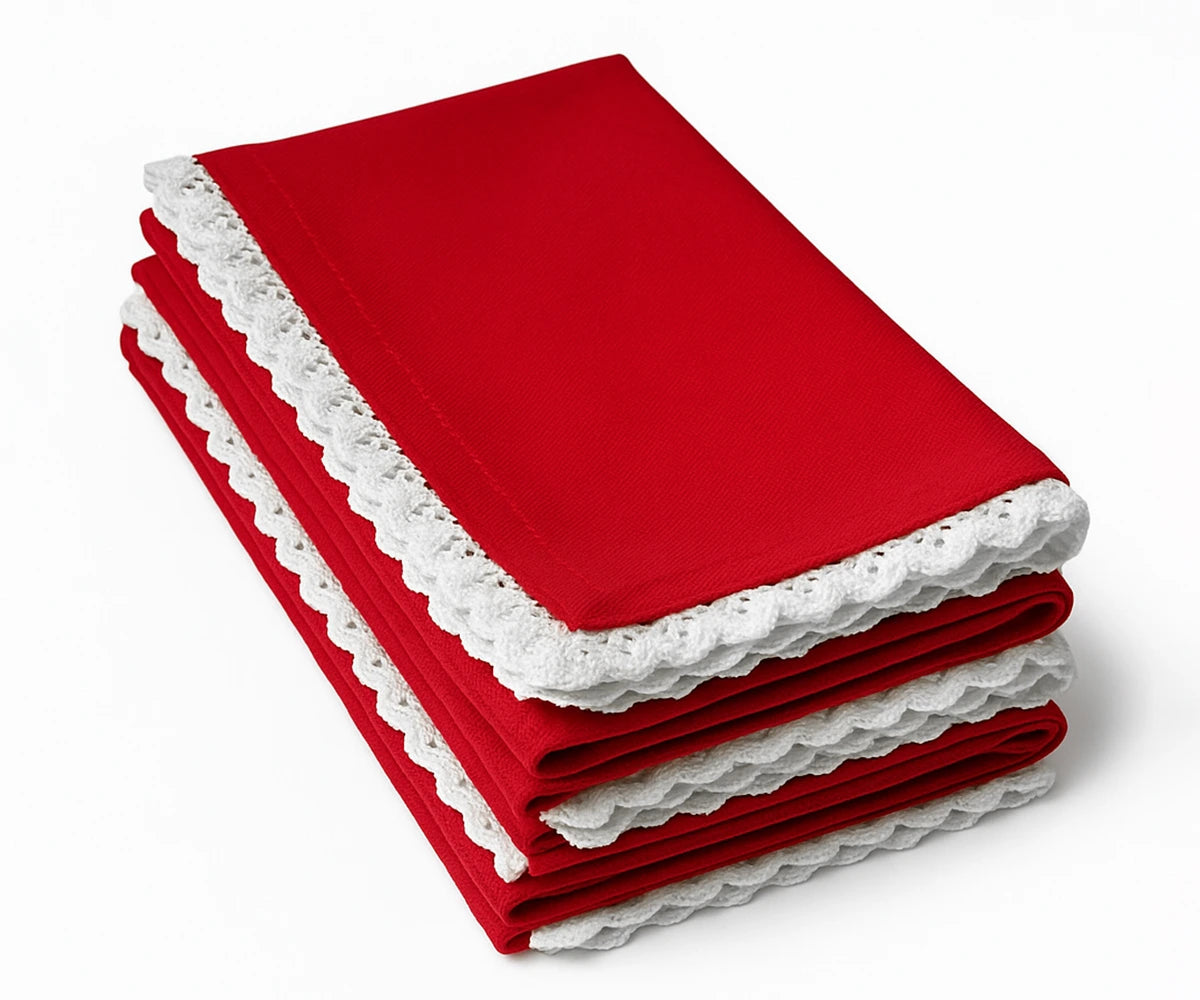 Crochet Napkins - Scalloped Lace Napkins