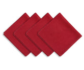Solid red cotton cloth napkins, set of reusable plain dinner napkins with smooth woven texture