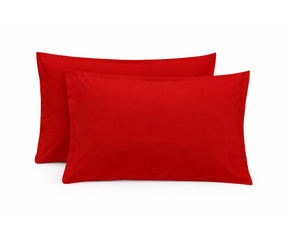 bright red cotton pillowcase for bold bedding decor