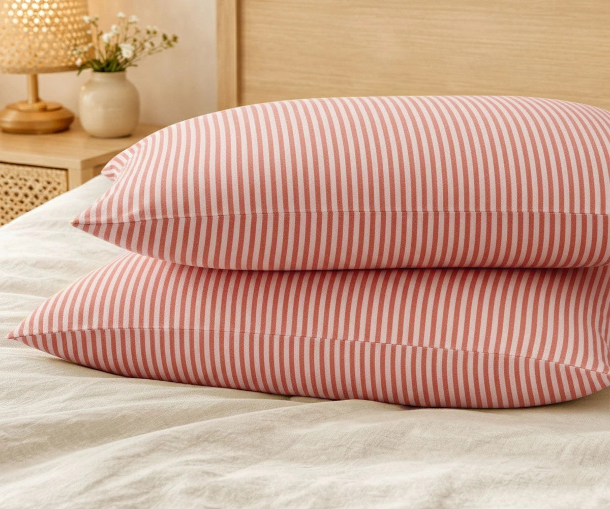 Red European linen pillowcases set of 2, 100% linen pillow covers, luxury red bedding, soft prewashed linen pillow shams, contemporary bedroom decor