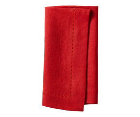 Elegant red cloth napkin – reusable, eco-friendly linen napkin for everyday dining and festive occasions.
