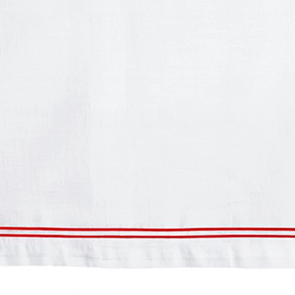 Luxurious red tablecloth with delicate embroidery, designed as a cotton dining table cover for Christmas dinners, parties, and formal events.