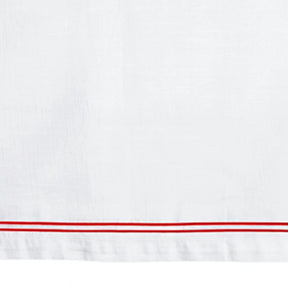 Luxurious red tablecloth with delicate embroidery, designed as a cotton dining table cover for Christmas dinners, parties, and formal events.