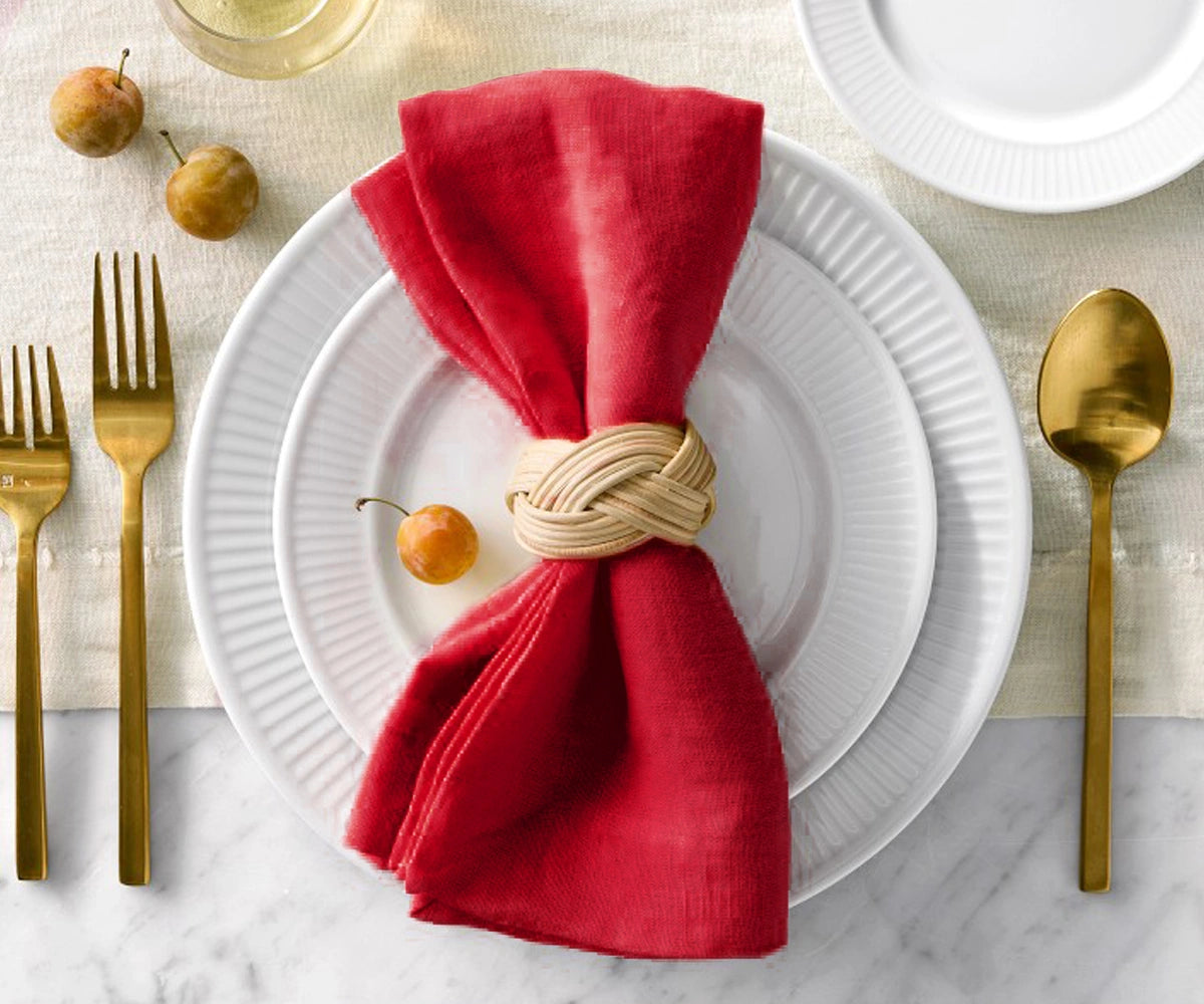 Red Linen Napkin – Elegant Cloth Dinner Napkin