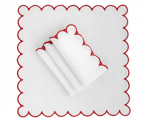 red and white fabric napkin, cotton cloth for Christmas and everyday dining