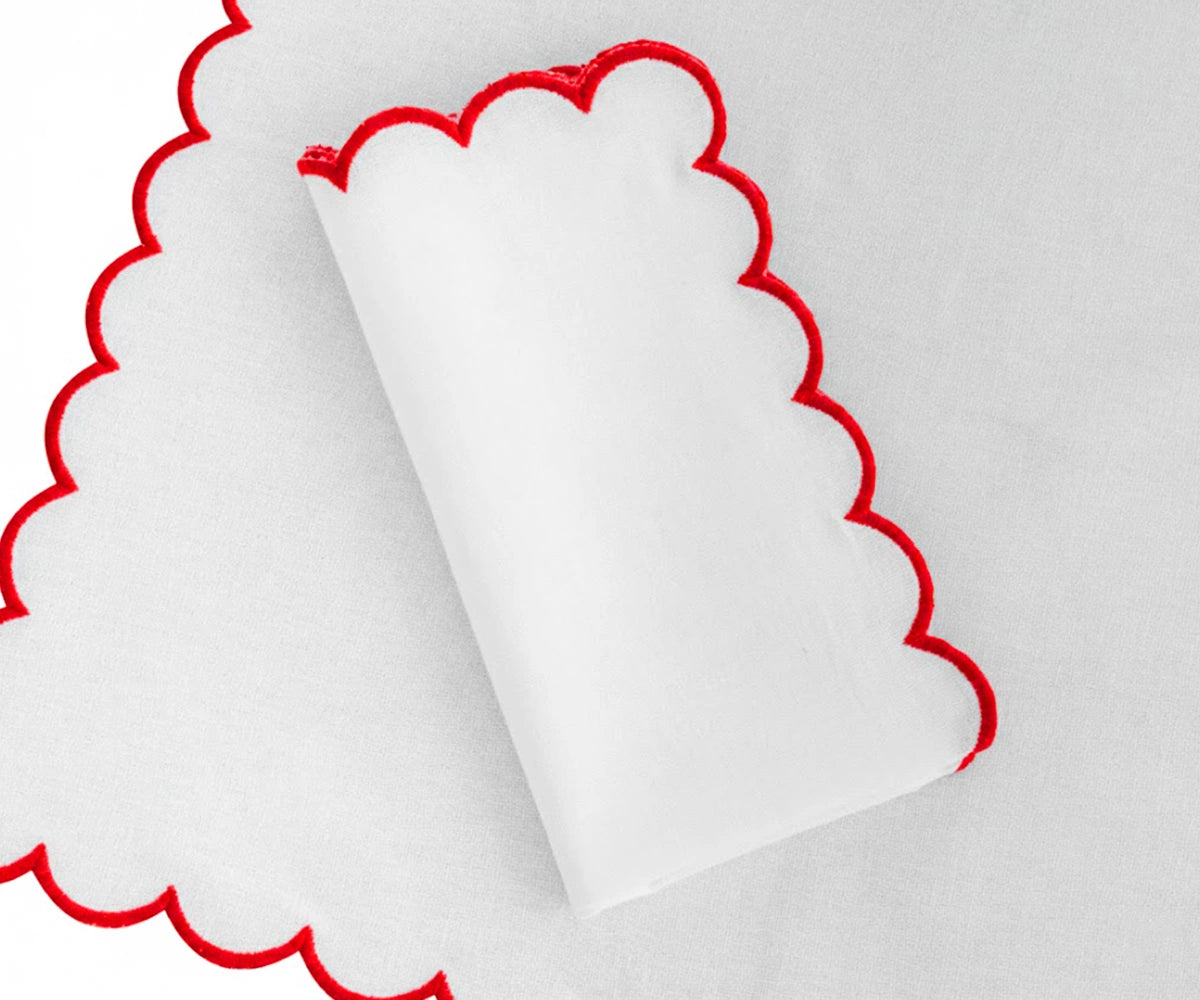 Minimal red napkin, simple design for table décor and daily meals