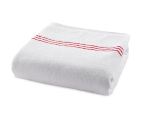 Red and white striped cotton bath towel – large 30x60" soft absorbent 100% cotton towel