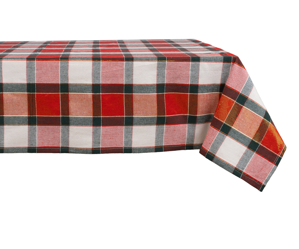 Tartan Checkered Dining Table Cover for Rustic Farmhouse Holiday Decor