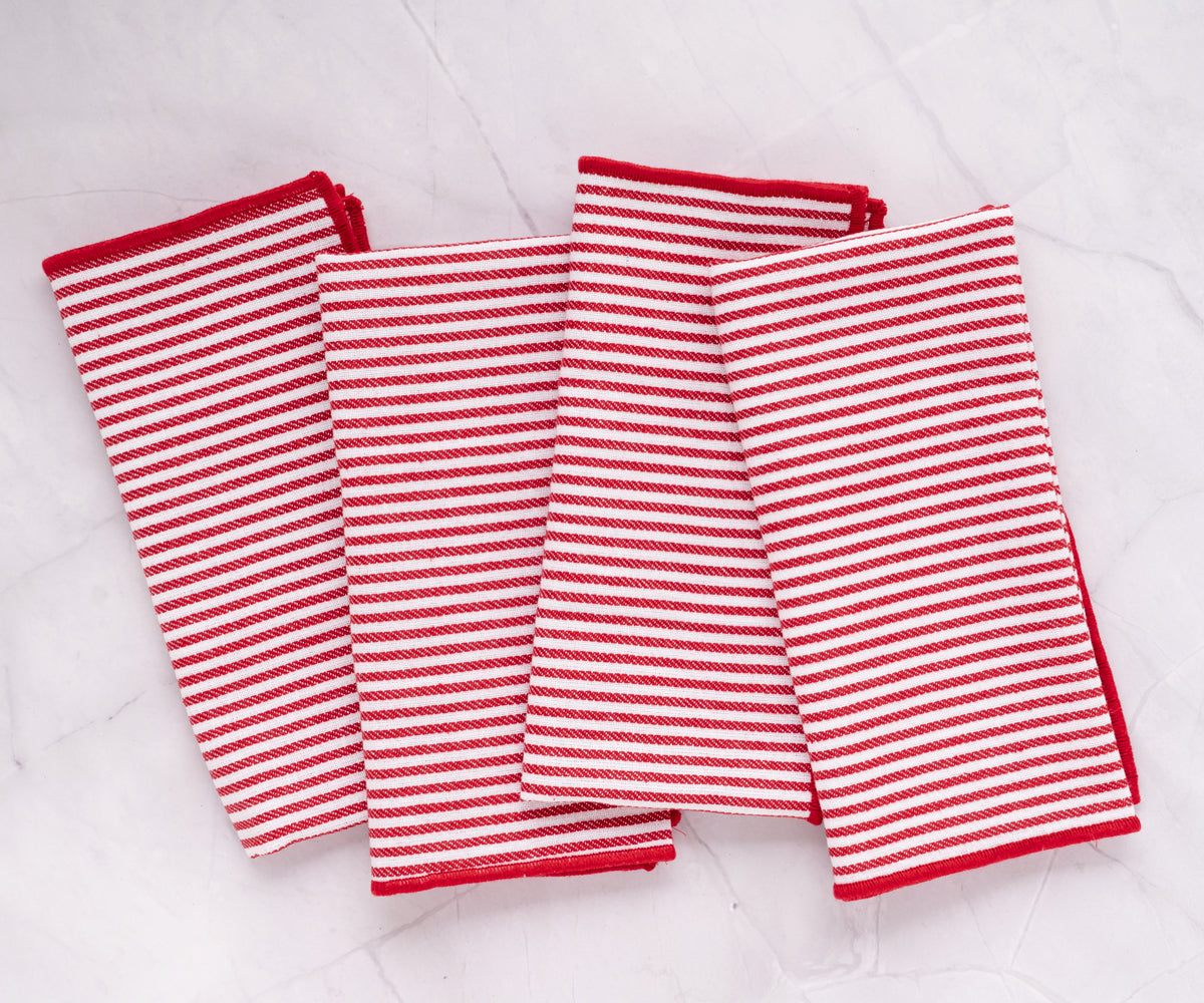 Red Cloth Napkins - Dinner Napkins | All Cotton and Linen