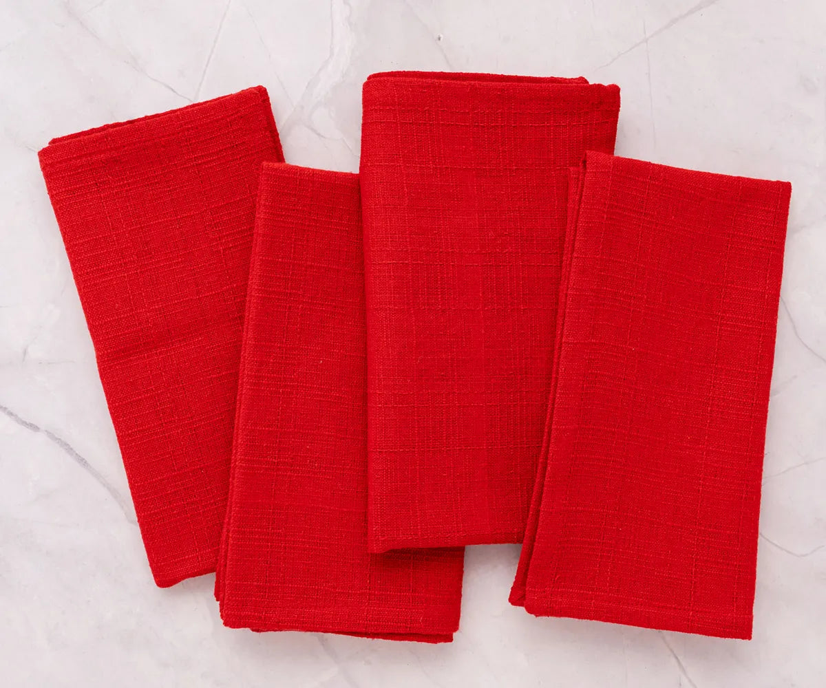 Vibrant red cloth napkins perfect for weddings parties and holidays