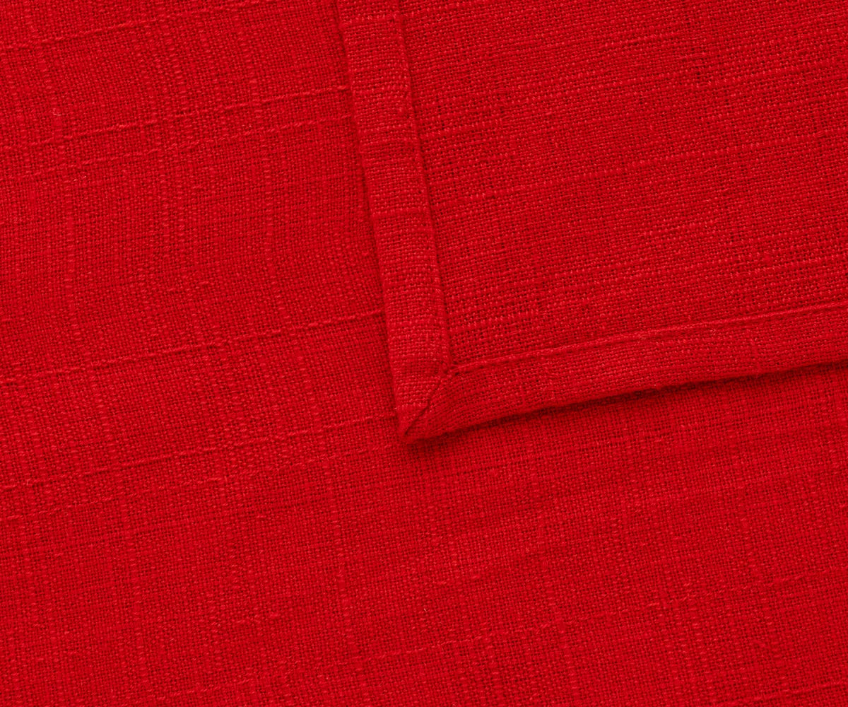 Classic red cotton table napkins available in multiple sizes and sets