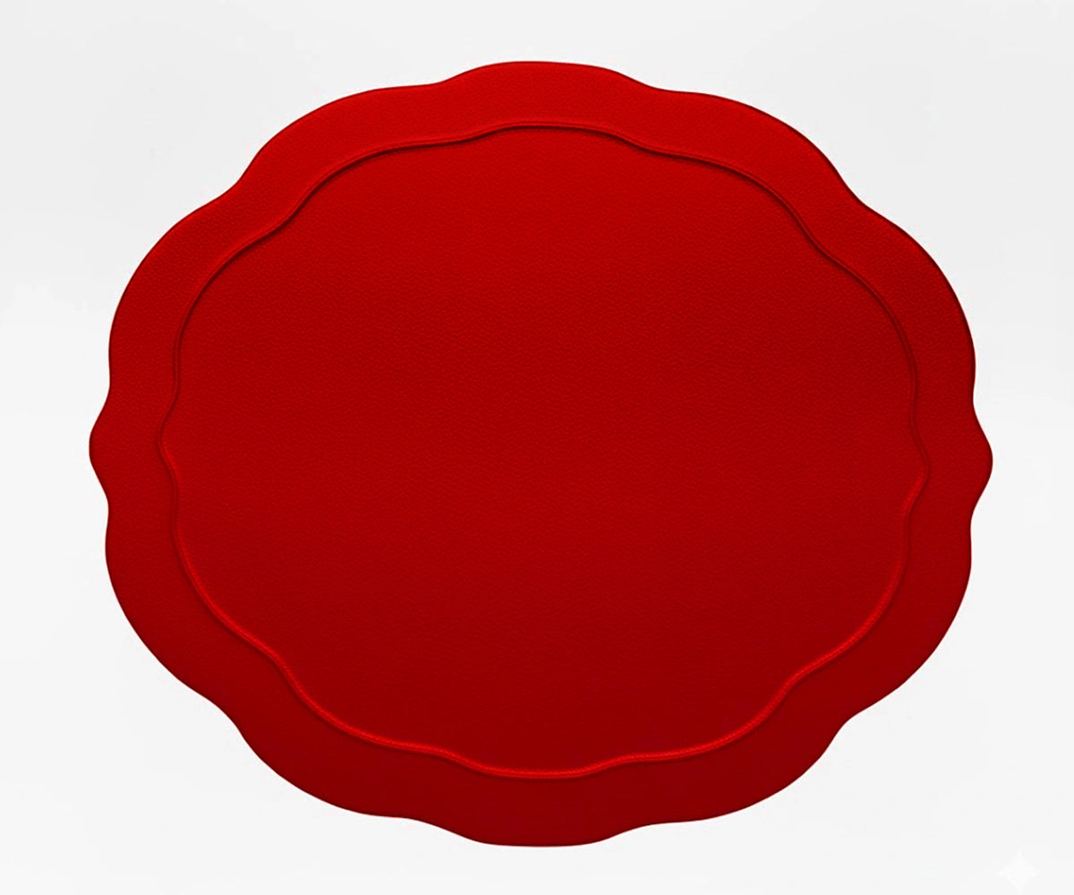 red oval cotton placemat crafted from 100% cotton, designed to add warmth and festive charm to your table. 