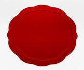 red oval cotton placemat crafted from 100% cotton, designed to add warmth and festive charm to your table. 