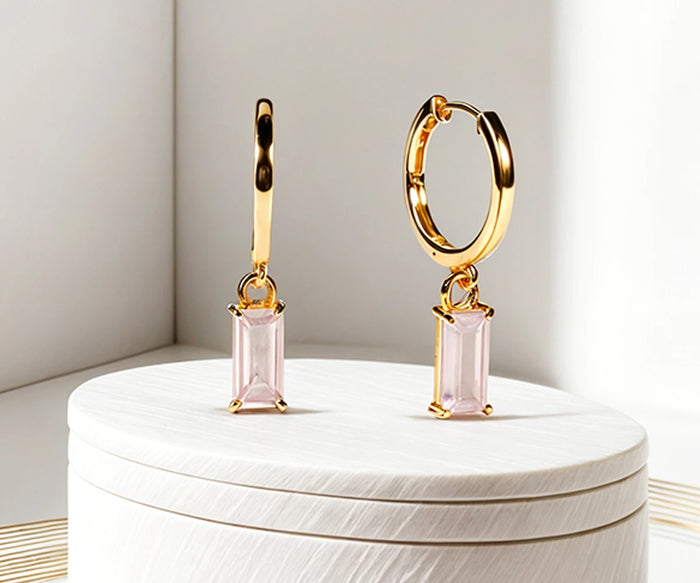 Rose huggie earrings