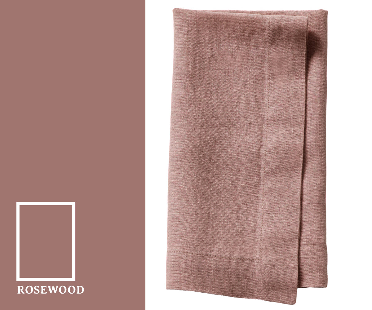 Elegant rosewood color napkins with a rich, warm reddish-brown hue that adds a sophisticated and timeless touch to table settings.