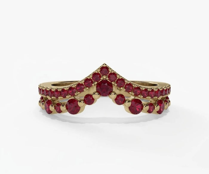 Round cut ring designed as a wedding band ring in gold, perfect for unique wedding rings and bridal wedding ring sets