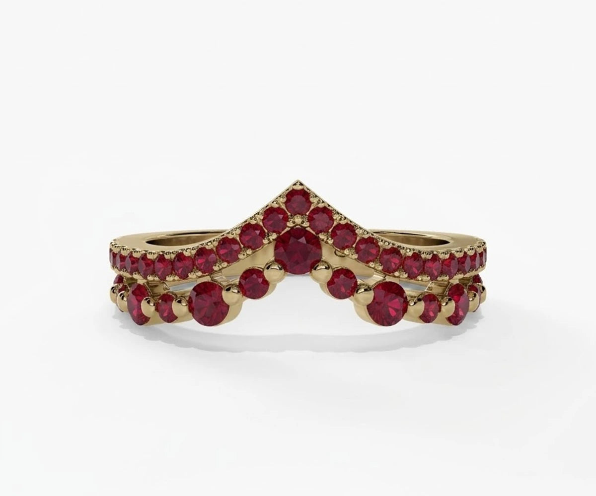 Round cut ring designed as a wedding band ring in gold, perfect for unique wedding rings and bridal wedding ring sets