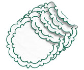 Green Round Scalloped Table Mats