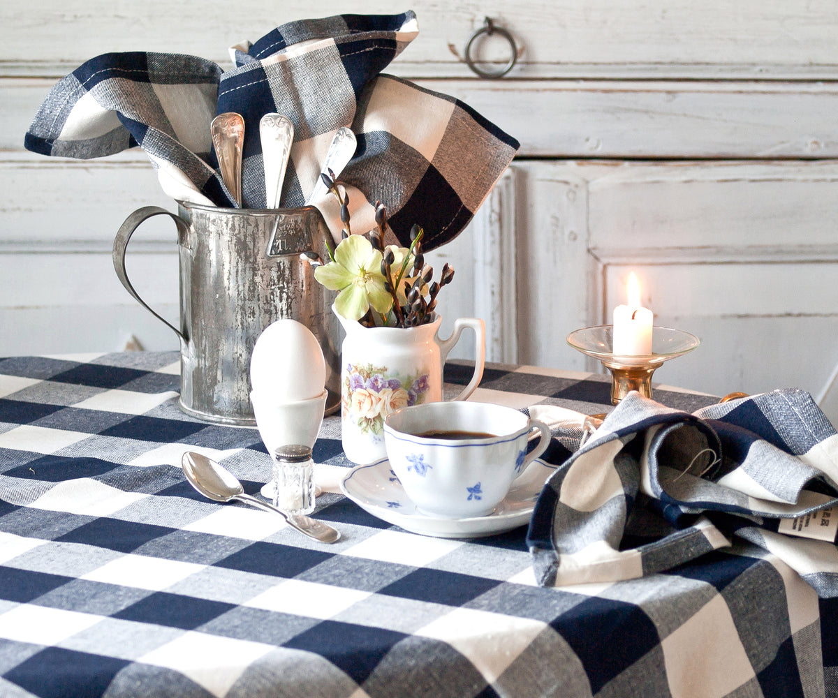 Navy Blue Round Tablecloth
