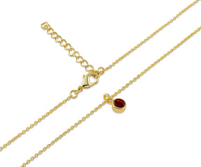 Amethyst Pendant Necklace with 5mm round cut gemstone
