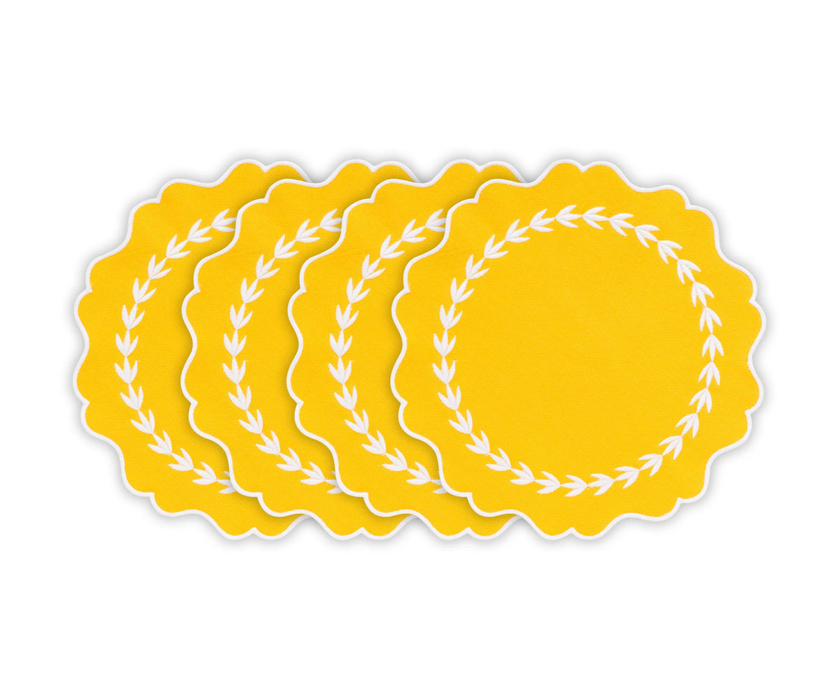 Bright yellow cotton placemat for weddings, parties, and everyday dining
