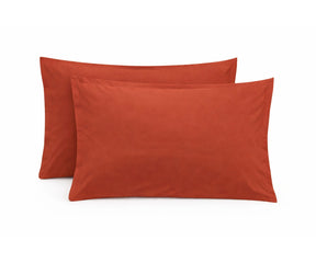 rust brown cotton pillowcase with smooth cotton weave