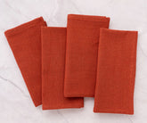 Set of 12 rust cloth napkins in 100% cotton, machine washable, soft, and durable for family dinners and restaurant use
